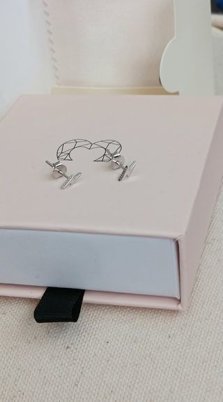 Mini pendientes rayo,plata de ley