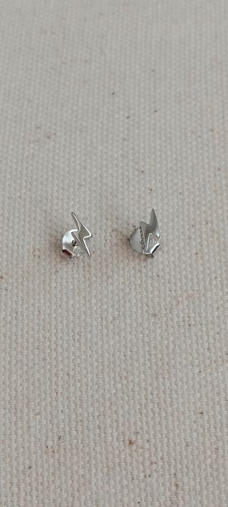 Mini pendientes rayo,plata de ley