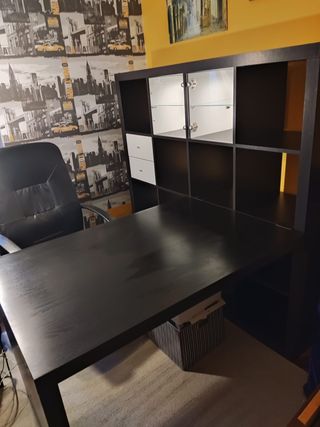 Ikea :escritorio Kallax/Linnmon negro