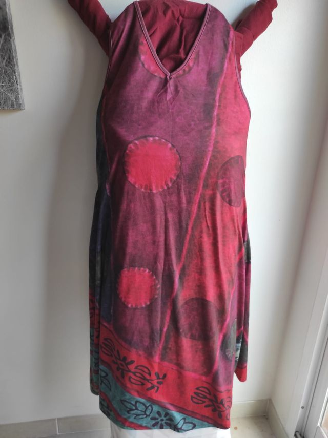 Abito a canotta con stampa a disegno