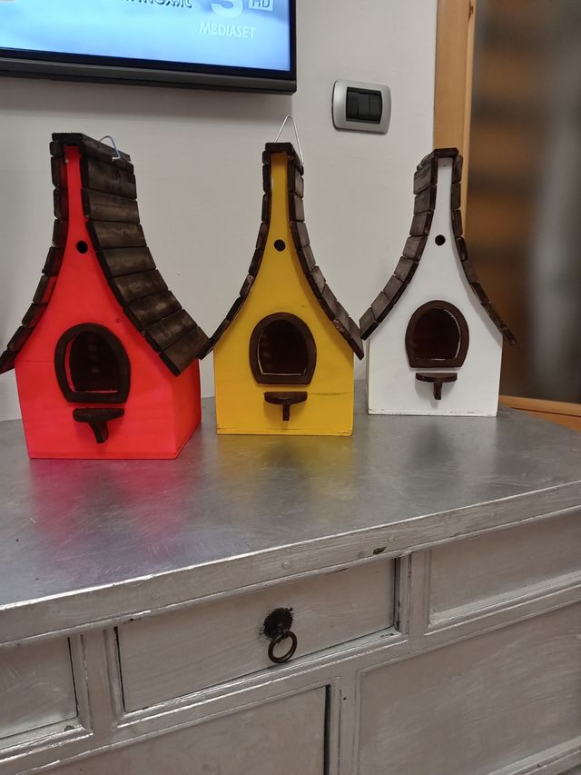 Casette in legno uccellini