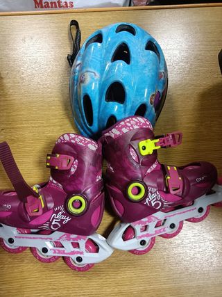 Conjunto patines y casco niña