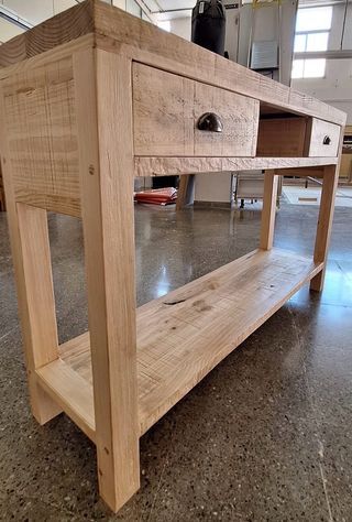 Consola Recibidor Estilo Wabi Sabi Madera Maciza