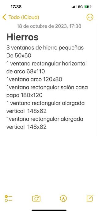 Rejas macizas medidas varias