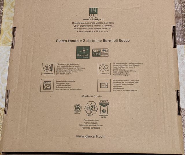 Piatto tondo e due ciotoline Olio Carli