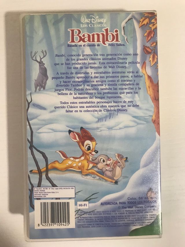 Cinta video VHS Bambi de Disney