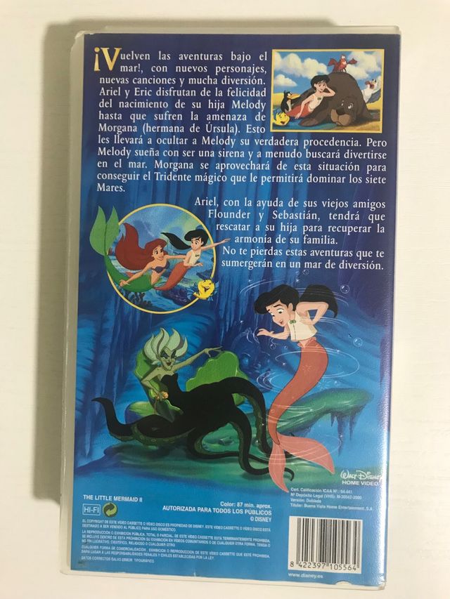 Cinta video VHS La sirenita 2 de Disney