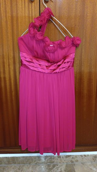 Vestido fiesta fucsia mujer