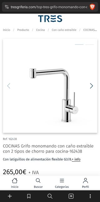 Aixeta cuina. Grifo cocina. Extensible