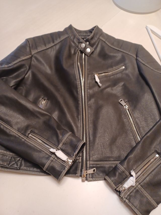 Cazadora motera polipiel