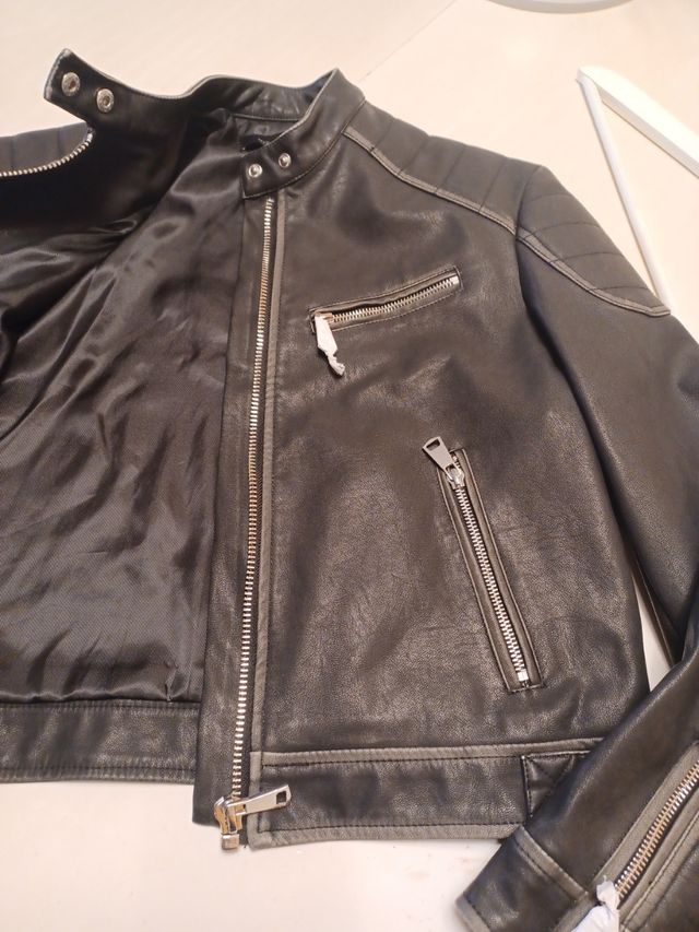 Cazadora motera polipiel