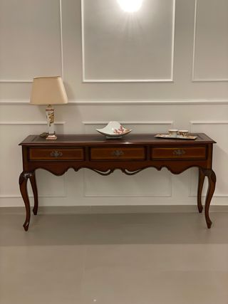consolle a massello tre cassetti