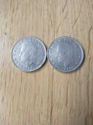 4 Monedas 25 pesetas varias