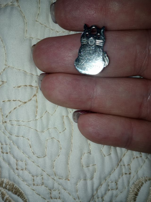 Colgante cat de acero inoxidable quirúrgico y oro.