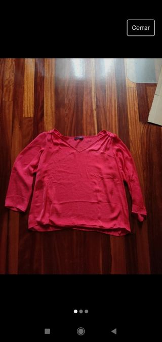 Blusa roja manga larga violeta by mango