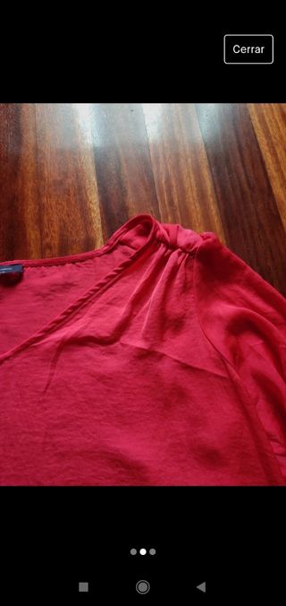 Blusa roja manga larga violeta by mango