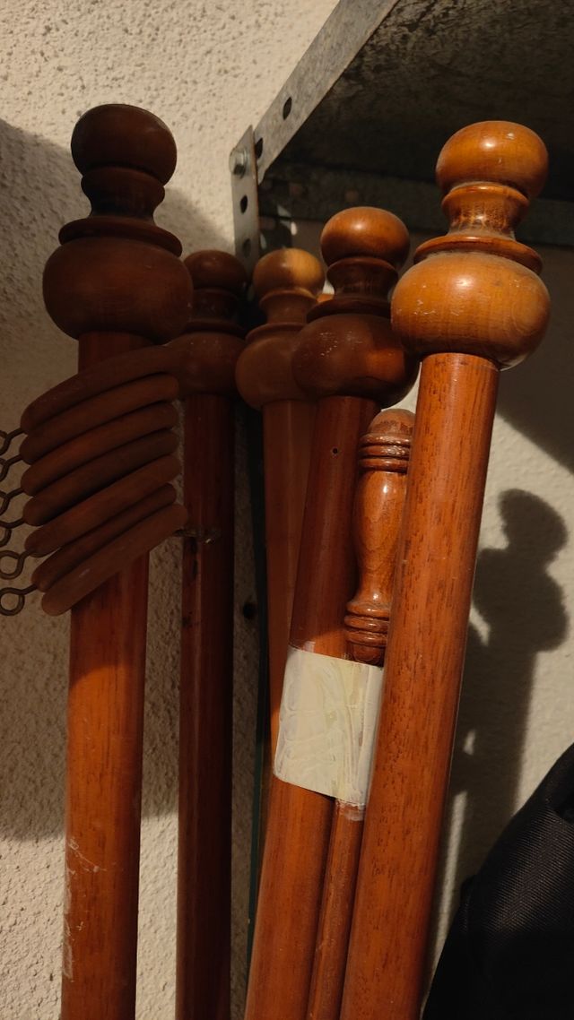 Barras cortinas madera