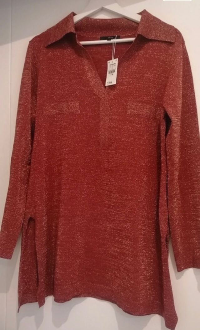 Jersey Nuevo coral brillo Amitié. Regalo bolso.