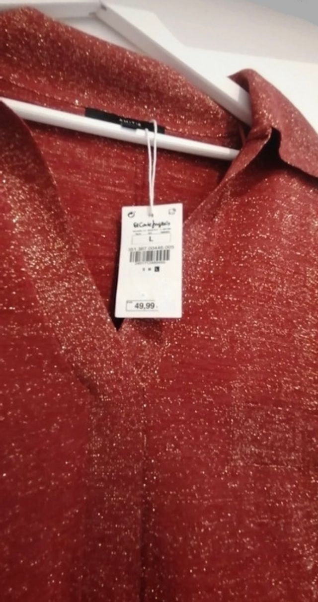 Jersey Nuevo coral brillo Amitié. Regalo bolso.