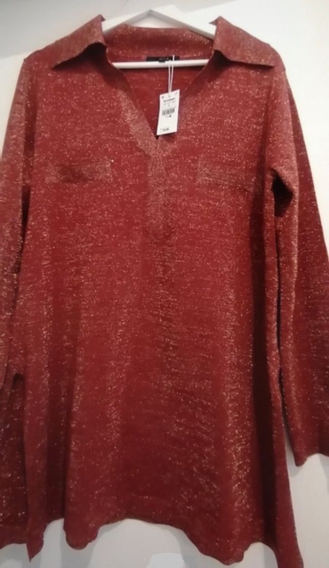 Jersey Nuevo coral brillo Amitié. Regalo bolso.