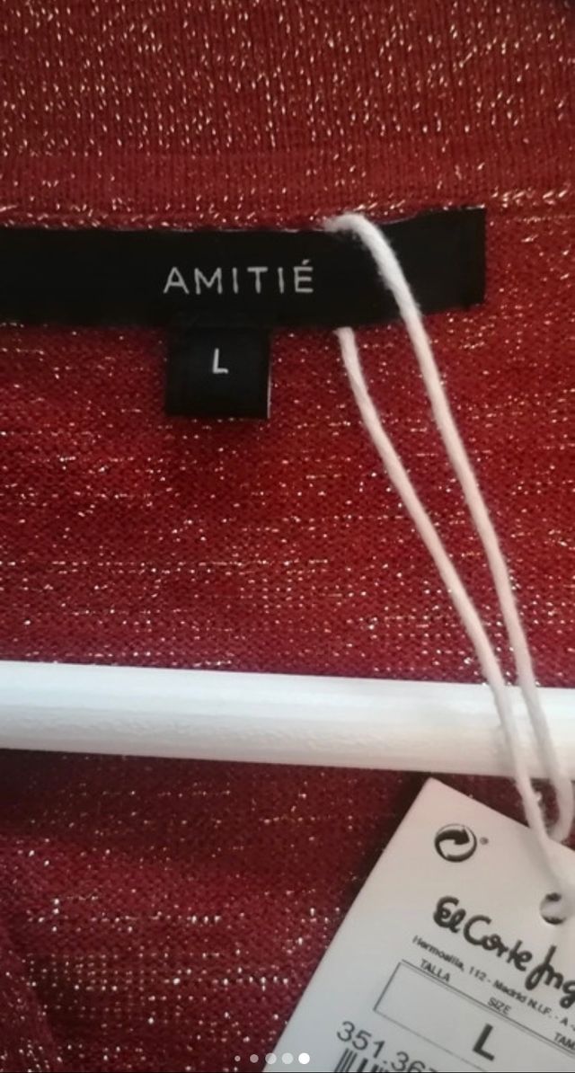 Jersey Nuevo coral brillo Amitié. Regalo bolso.