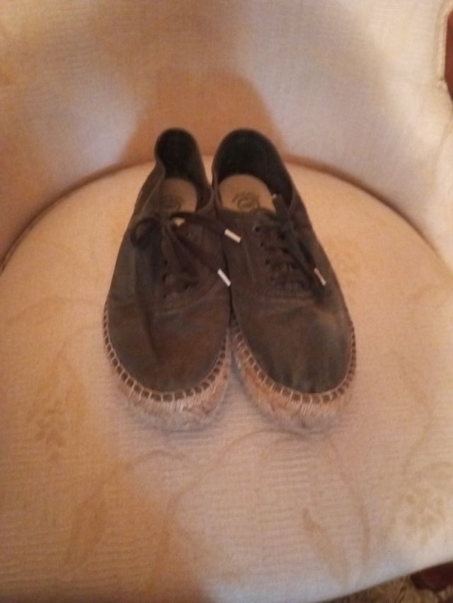 Zapatillas esparto verde caqui