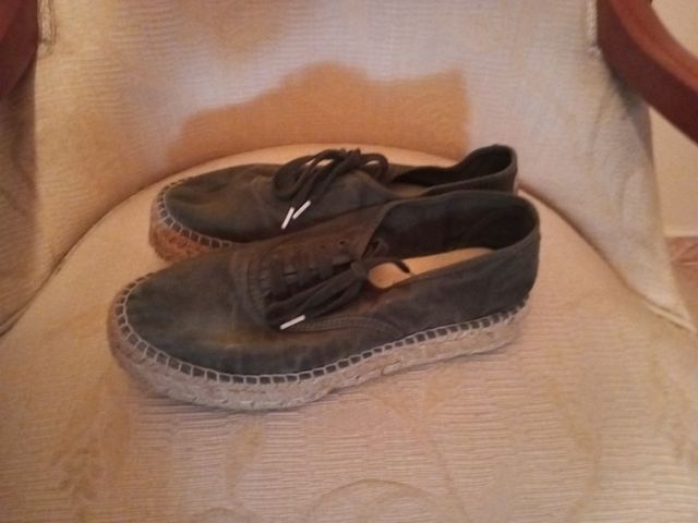 Zapatillas esparto verde caqui