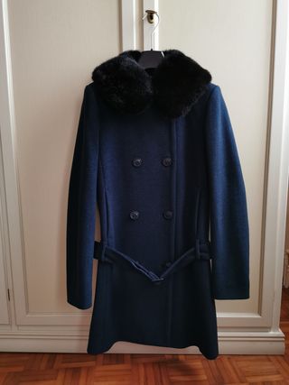 Cappotto in lana e cashmere blu scuro Sisley 