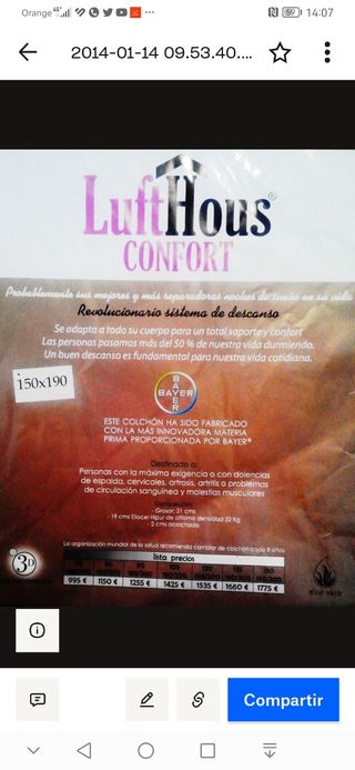 MATERASSO LUFTHOUS 3D FARMAORTopedico /VISCOELASTICO