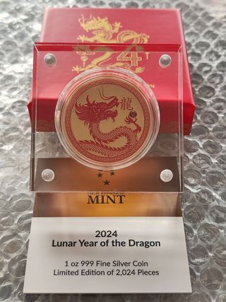 Moneda plata Dragón Lunar 1oz