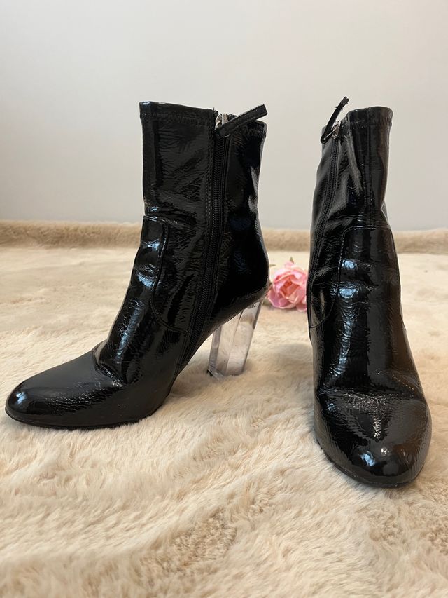 Botines charol negro Steve Madden