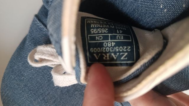 Zapatillas Zara 41 tejido vaquero