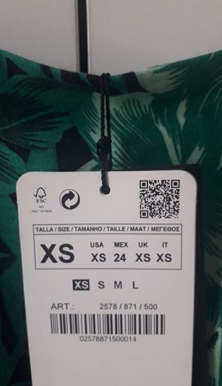 Vestido Midi Verde zara Talla XS nuevo a estrenar