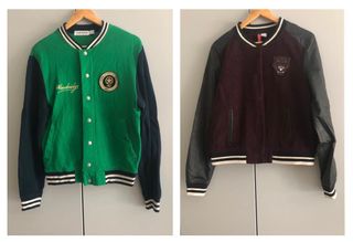 lote de chaquetas tipo bomber y beisbolera