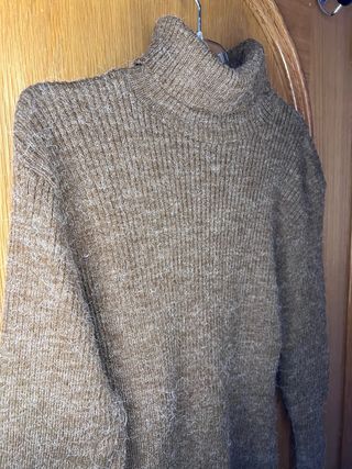 jersey lana cuello alto marrón nuevo