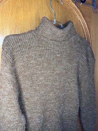 jersey lana cuello alto marrón nuevo