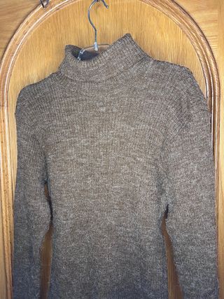 jersey lana cuello alto marrón nuevo