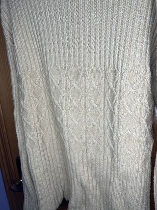 Jersey cuello alto lana beige nuevo