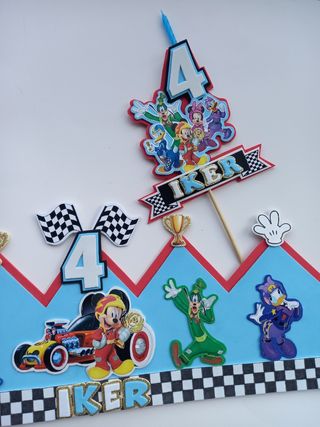 Corona y vela personalizada mickey 