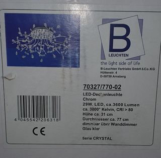 LAMPARA TECHO DISEÑO ARAÑA CRISTAL LED