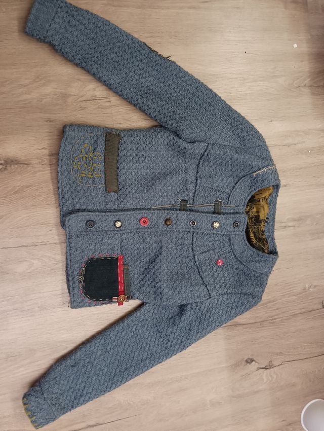 chaqueta / abrigo desigual y polipiel