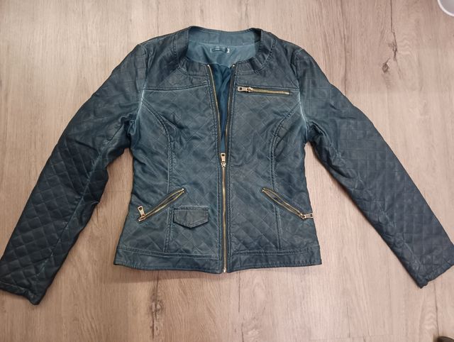 chaqueta / abrigo desigual y polipiel