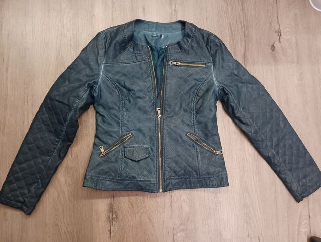 chaqueta / abrigo desigual y polipiel