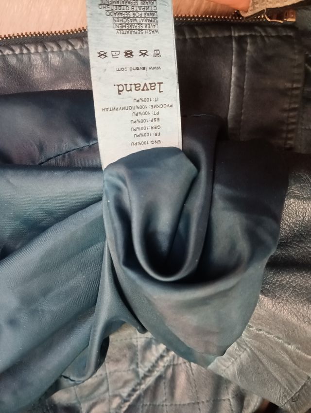 chaqueta / abrigo desigual y polipiel