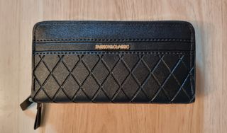 Cartera de gran tamaño de piel,para mujer.Negro.