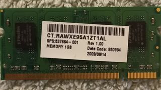 memoria RAM portátil 1 gb Kingston 