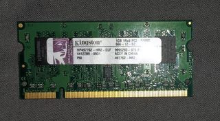 memoria RAM portátil 1 gb Kingston , 1rx8, pc2