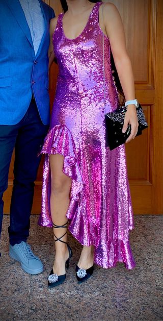 Vestido de Fiesta - Lentejuelas Rosa