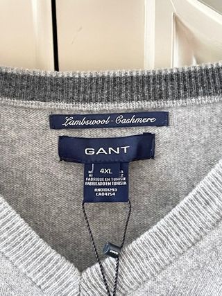 Jersey gris  lambswool/cashmere Gant 4 XL