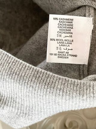 Jersey gris  lambswool/cashmere Gant 4 XL